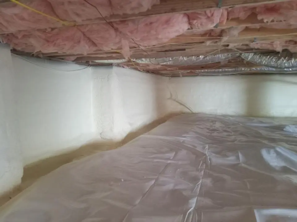 Crawl space encapsulation with closed-cell spray foam for Spray Foam Roofing in Minnetonka